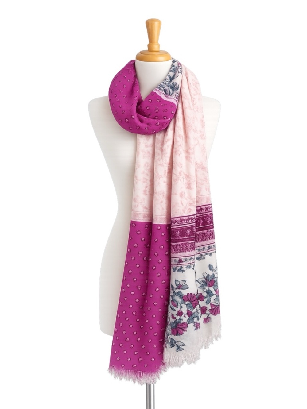 Old Navy Boho Floral Lightweight Scarf Pink‎ Purple Shawl Wrap Layering